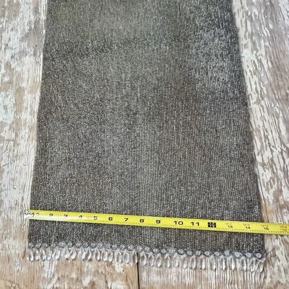 Vintage Heavy Beaded Table Runner Dining Decor 30”x 14 1/2” Bronze Gold Beading - Picture 8 of 16
